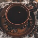 coffee, beans, mug, coffee beans, caffeine, coffee mug, coffee cup, top view